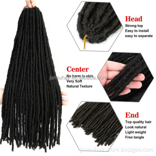 Faux Locs Crochet  Hair Extension Straight Gypsy Locs Dreadlocks Bohemian Goddess Synthetic braiding hair